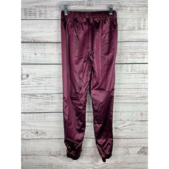 Urban Outfitters Renewal Remnants Shine Jogger Pant Maroon Purple XS Y2K Punk - Picture 8 of 12